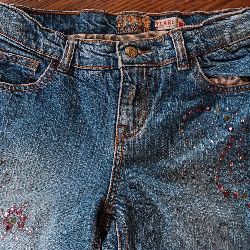 Bedazzled flare jeans
